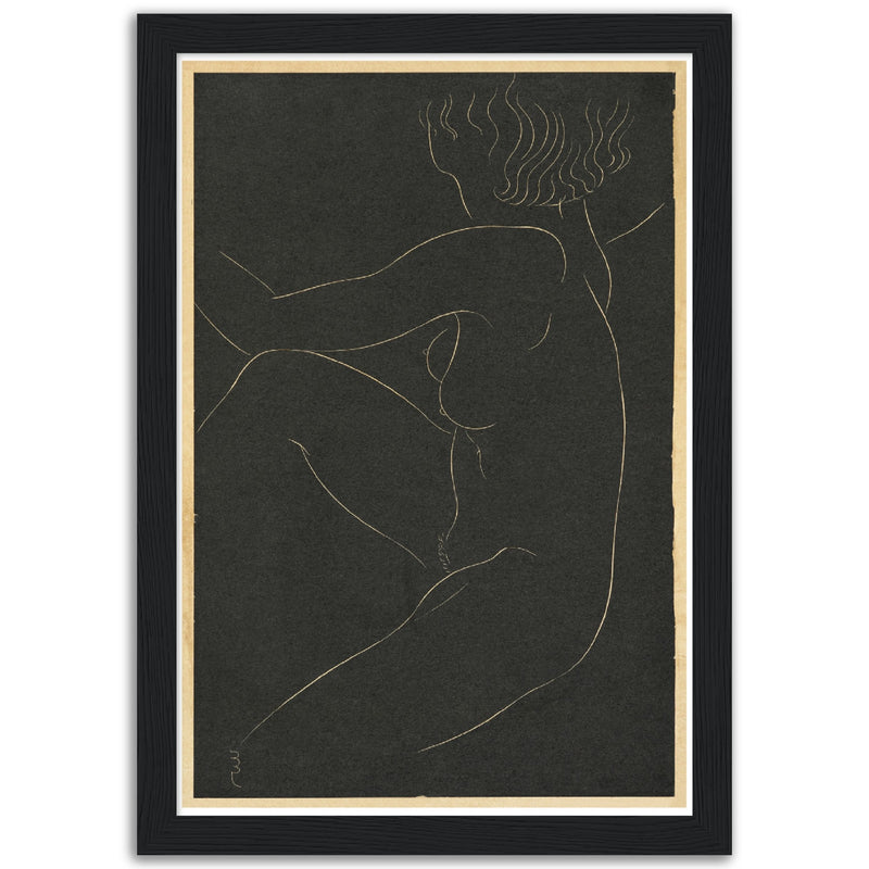 Female Nude Seated - Poster