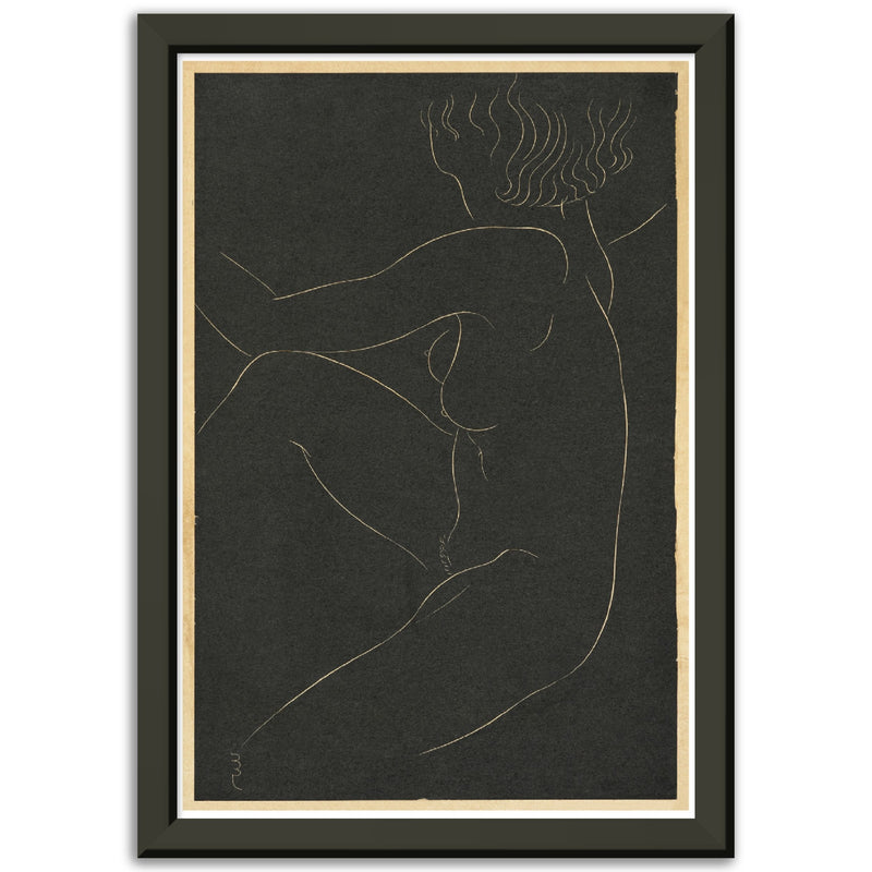 Female Nude Seated - Poster