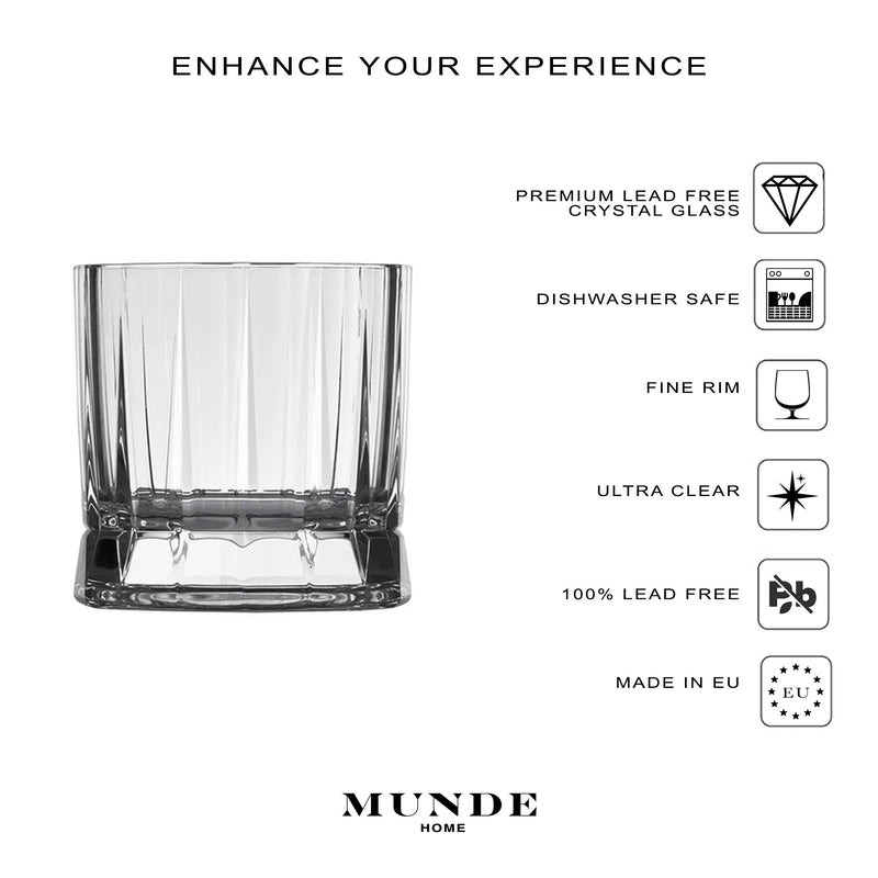 Renzo - Crystal Whisky Glass Set of 6 - Munde Home