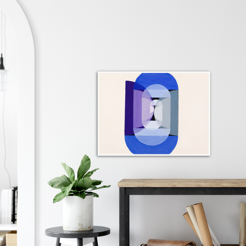 Blue Grey Violet Abstract Wheel - Poster