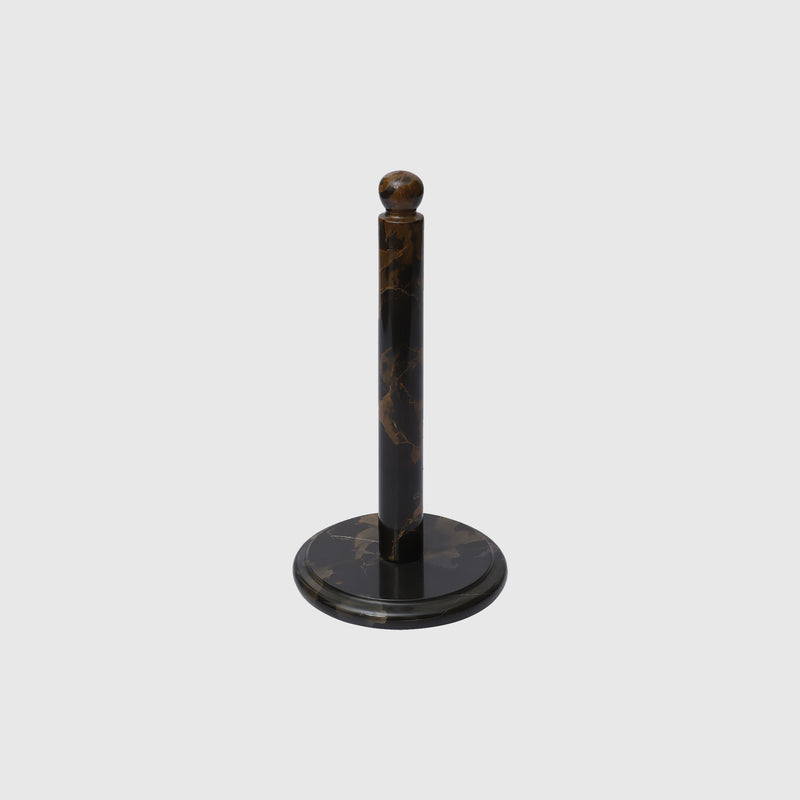Amelie - Kitchen Roll Holder - Black & Gold Marble