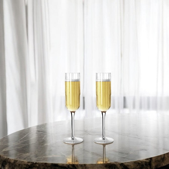 Gianni - Crystal Champagne Flutes - Set of 4 - Munde Home