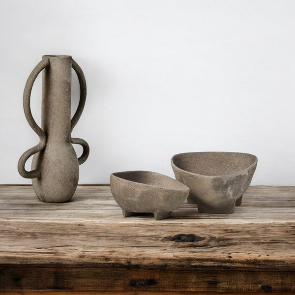 Eli - Grey Textured Vase - Small