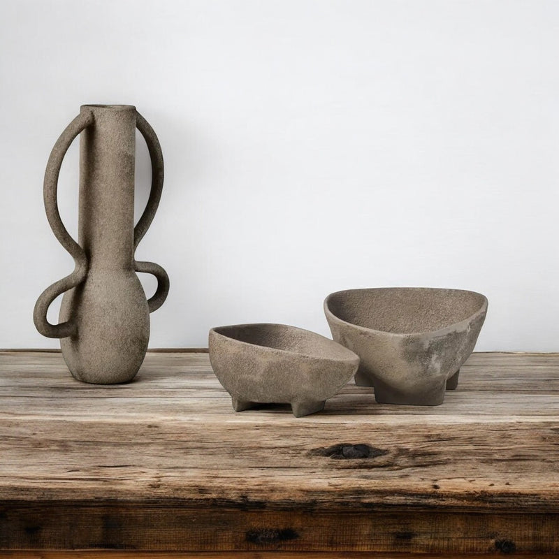 Eli - Grey Textured Vase - Small