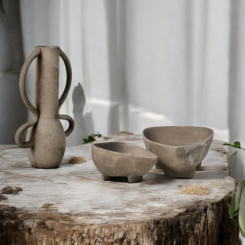 Eli - Grey Textured Vase - Small