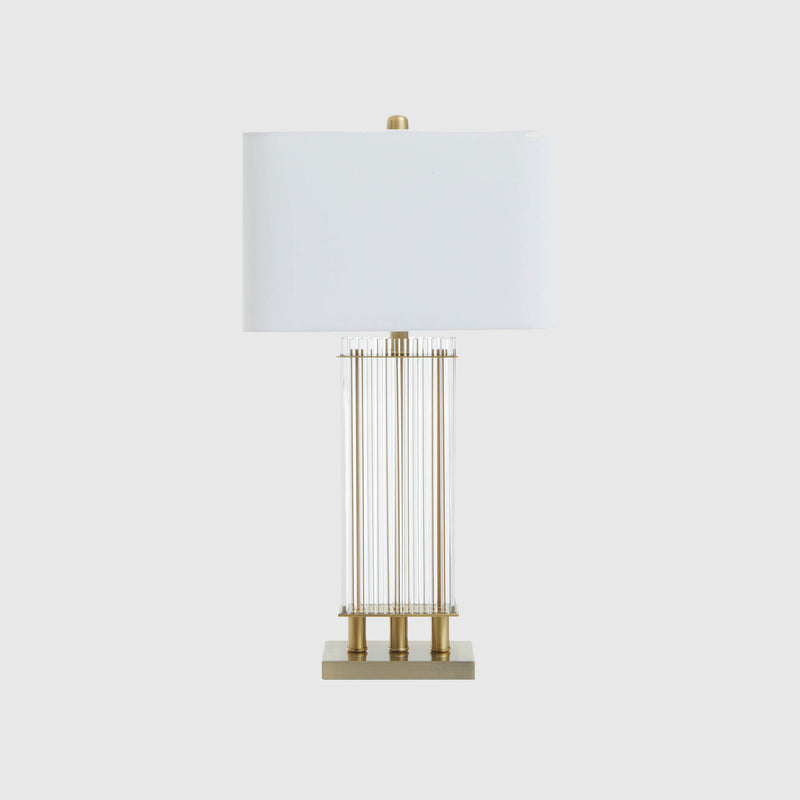 Felix - Table Lamp - Gold & Ivory Fabric Shade