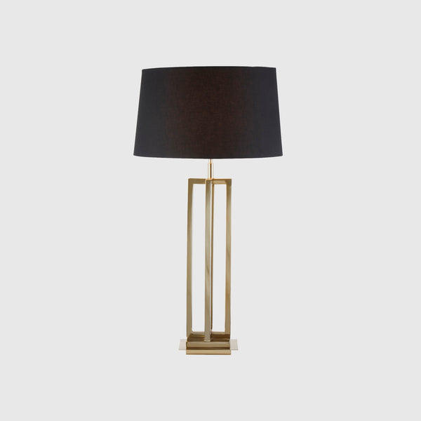 Isa - Table Lamp - Gold & Black Fabric Shade