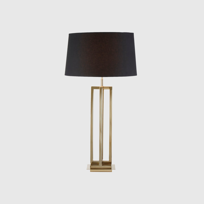 Isa - Table Lamp - Gold & Black Fabric Shade