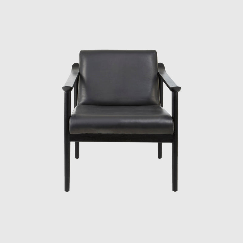 Laurent - Armchair - Teak Wood & Black Leather