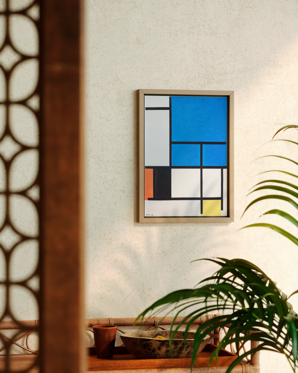 Piet Mondrian Composition with Large Blue Plane, Red, Black, Yellow, and Gray - Poster - Munde Home