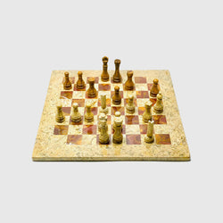 Nicci - Marble & Red Onyx Chess Set