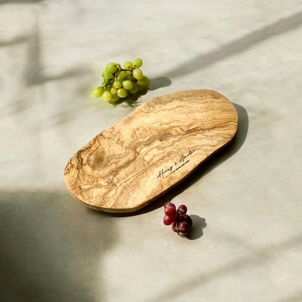 Personalised Engraved Olive Wood Platter Board - No.1 | 45x20x2 cm