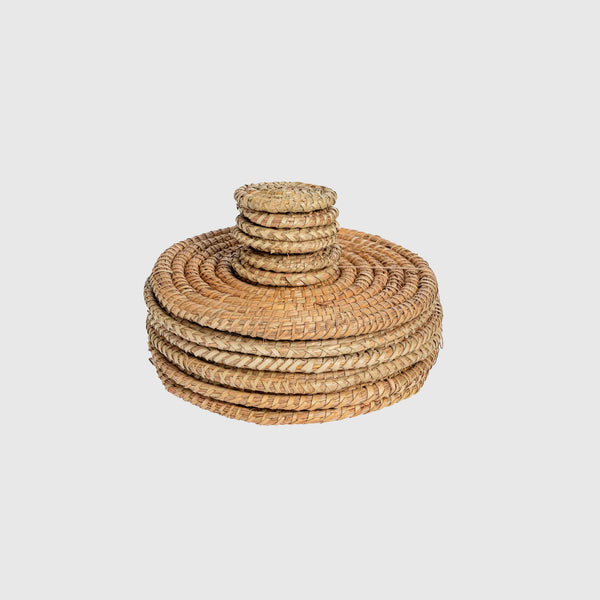 Estelle - Woven Palm Leaf Placemats & Coasters - Set of 12