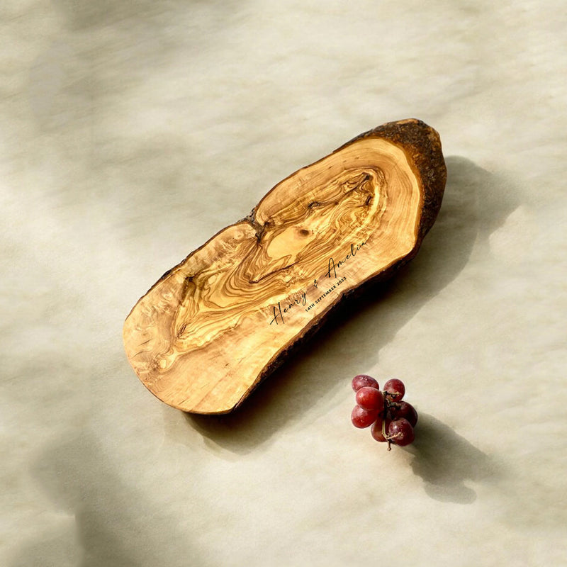 Personalised Engraved Olive Wood Platter Board - No.2 | 40x15x2 cm