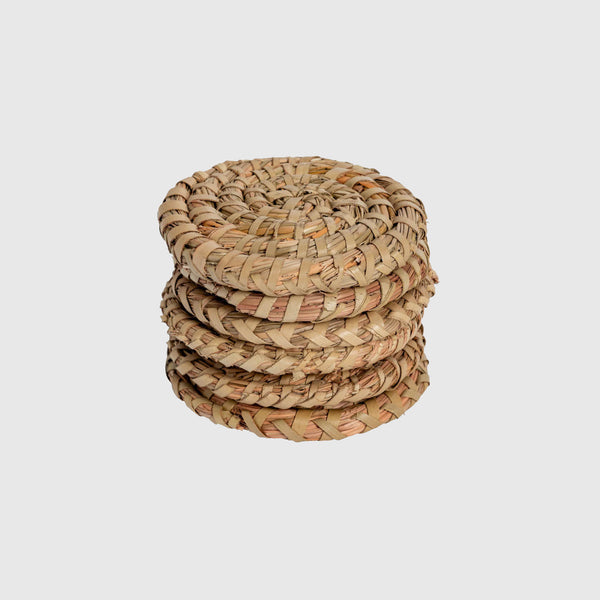 Estelle - Woven Palm Leaf Coasters - Set of 6