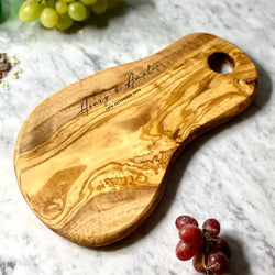 Personalised Engraved Olive Wood Platter Board - No.3 | 30x20x2 cm