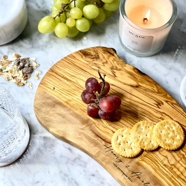 Personalised Engraved Olive Wood Platter Board - No.4 | 40x20x2 cm