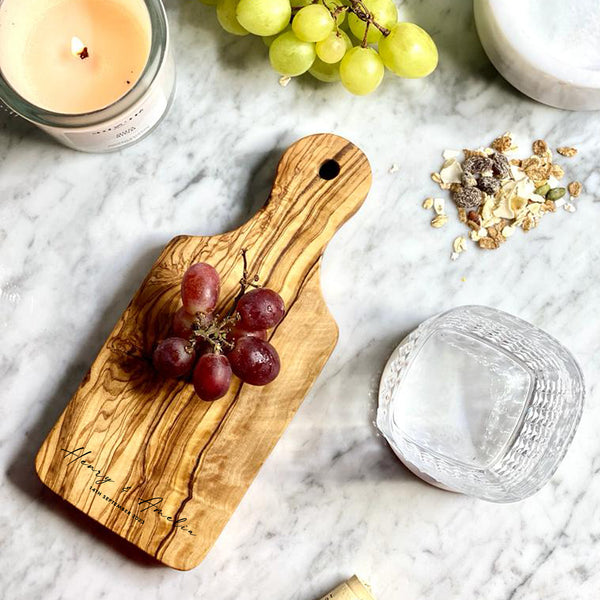 Personalised Engraved Olive Wood Platter Board - No.5 | 25x10x2 cm