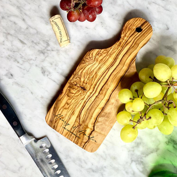 Personalised Engraved Olive Wood Platter Board - No.5 | 25x10x2 cm