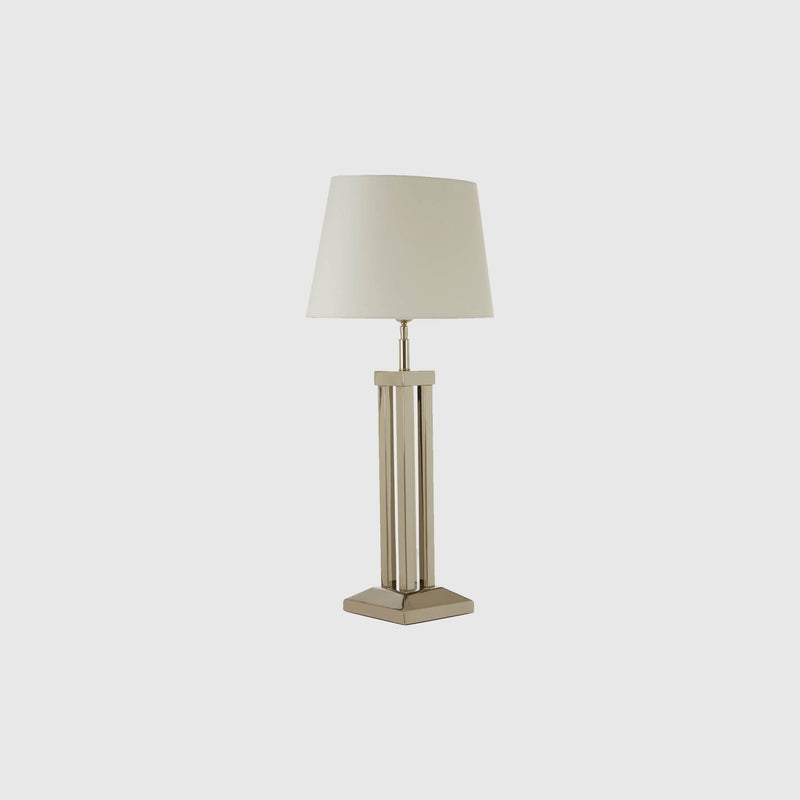 Rhea - Table Lamp - Nickel & White Cotton Shade