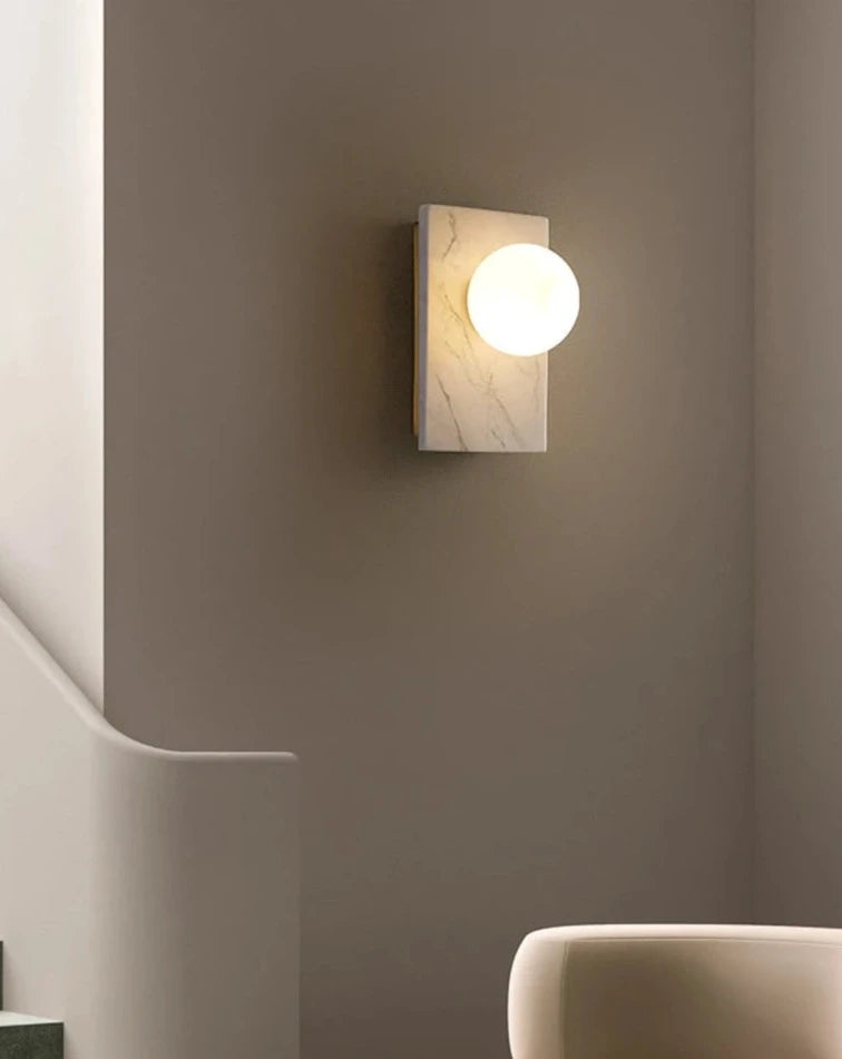 Luca Wall Light - White Marble & Gold
