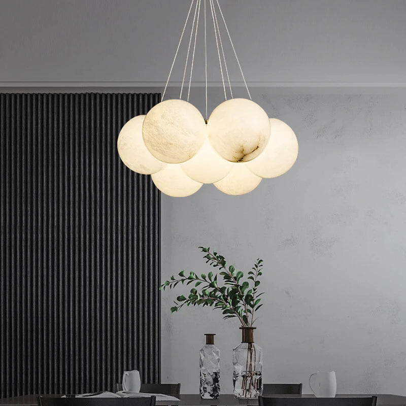 Paolo - Chandelier - Alabaster & Gold