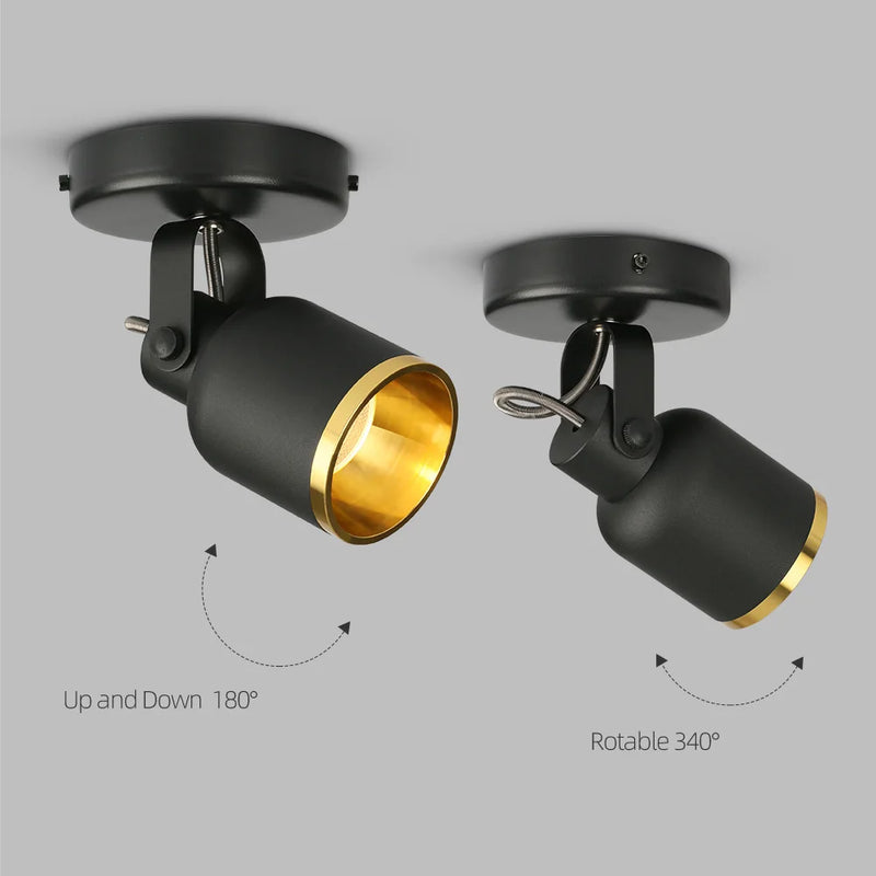 Nebula Adjustable Dimmable LED Spotlight - Black & Gold