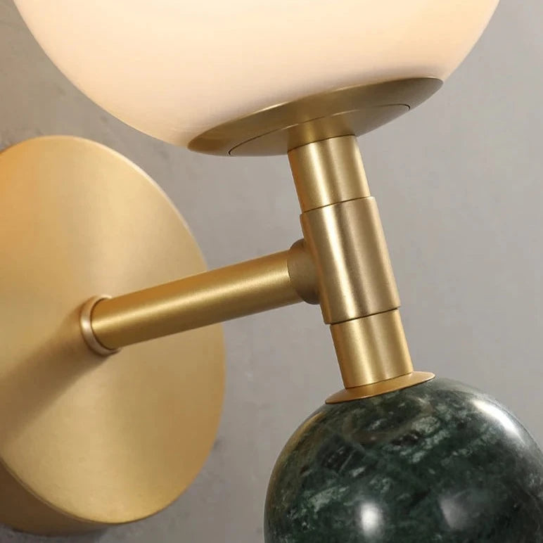 Lucas Wall Light - Green Marble & Gold