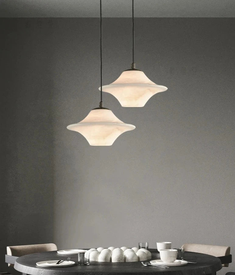 Sella - Pendant - White Marble & Black
