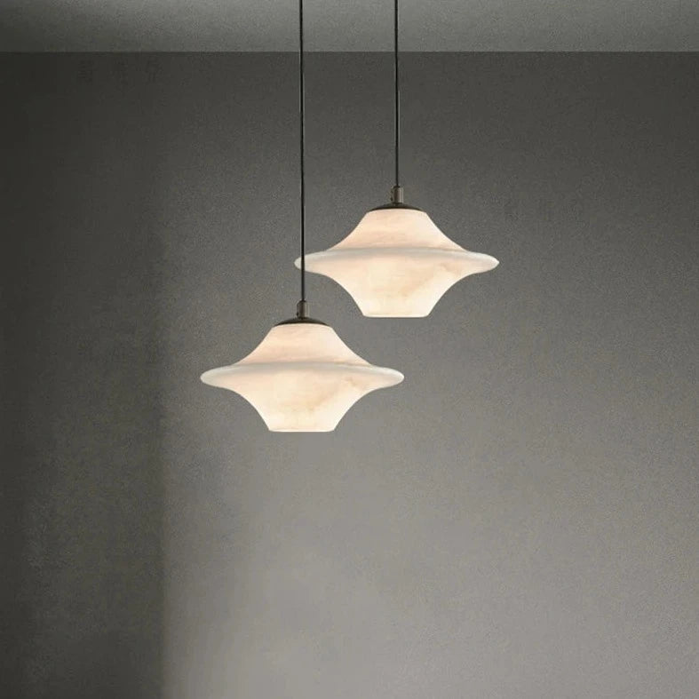 Sella - Pendant - White Marble & Black