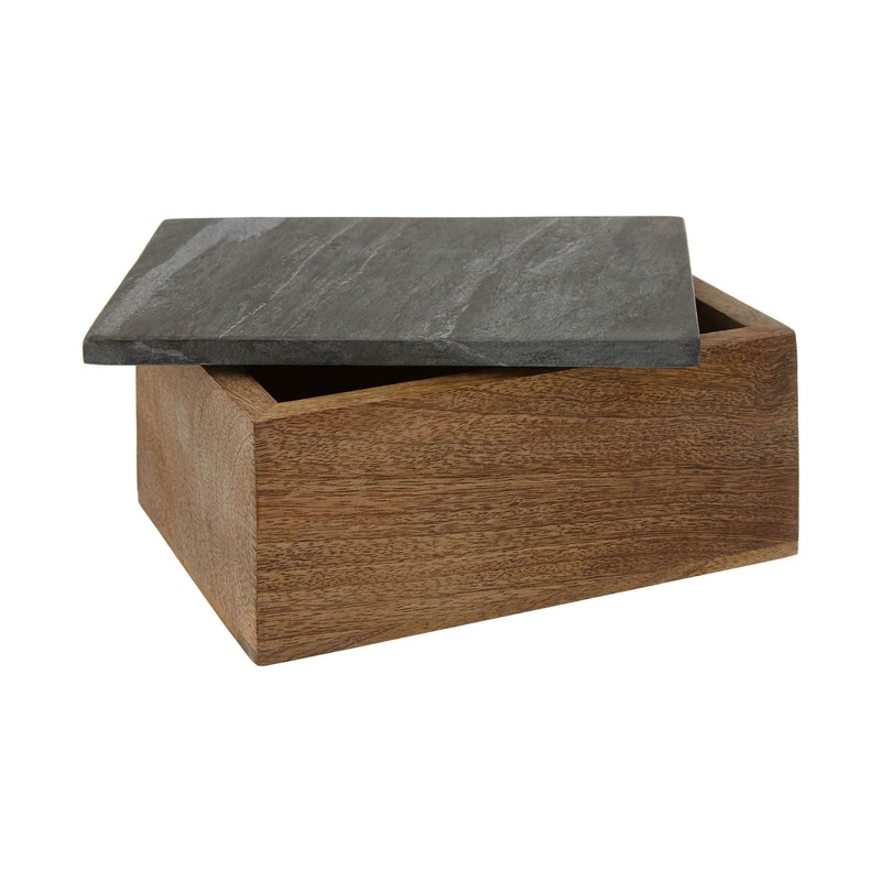 Sabine - Large Jewellery Box - Grey Marble & Wood