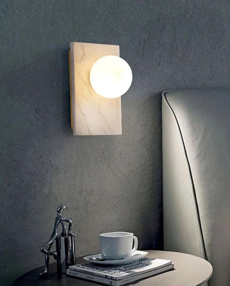 Luca Wall Light - White Marble & Gold