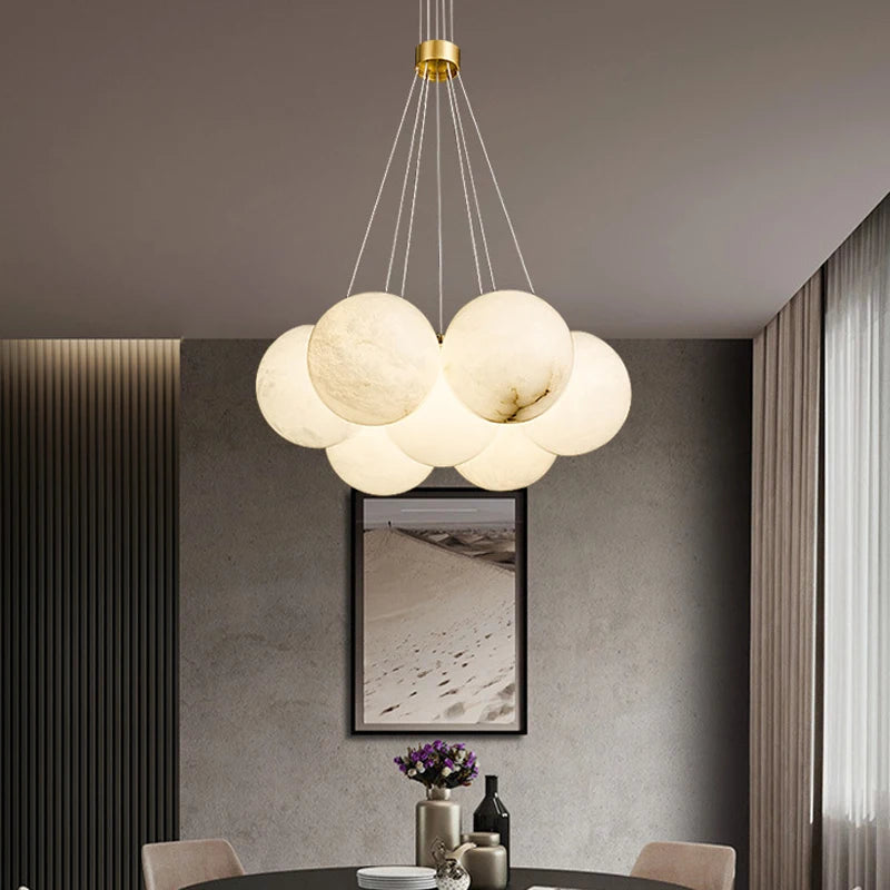 Paolo - Chandelier - Alabaster & Gold