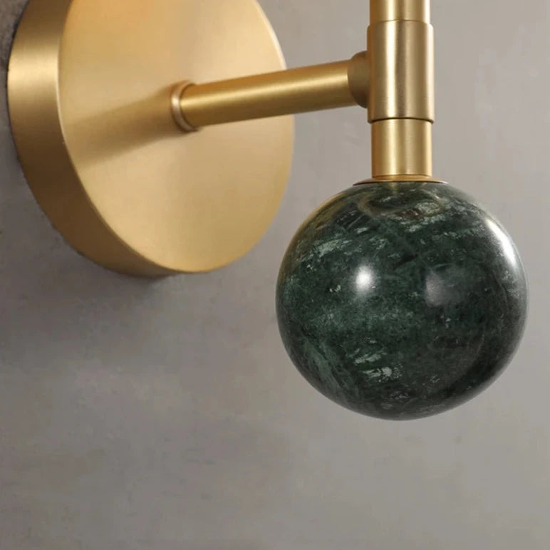 Lucas Wall Light - Green Marble & Gold