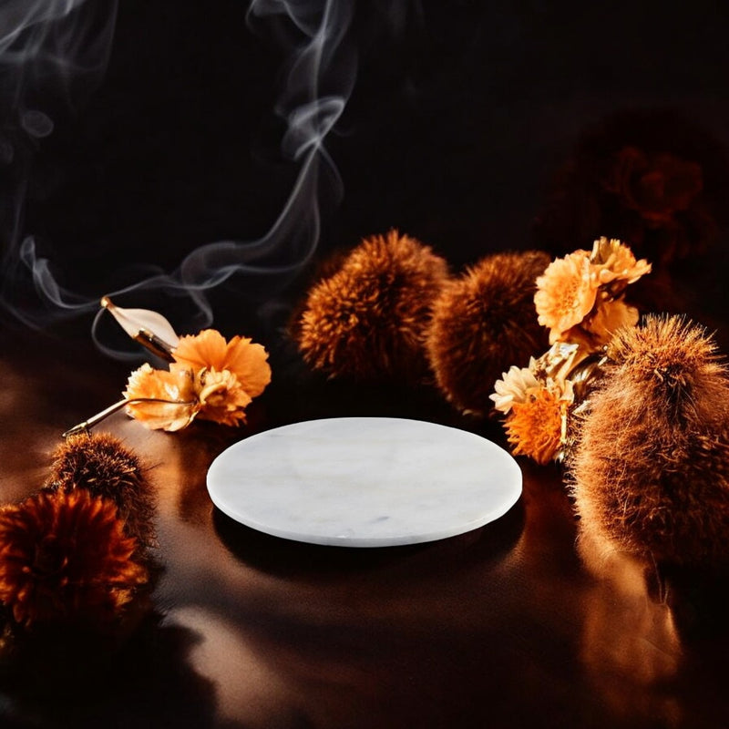Bianca - White Marble Round Tray - Large