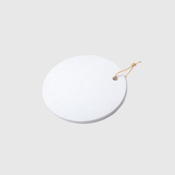 Tempor - White Marble Round Tray - Munde Home