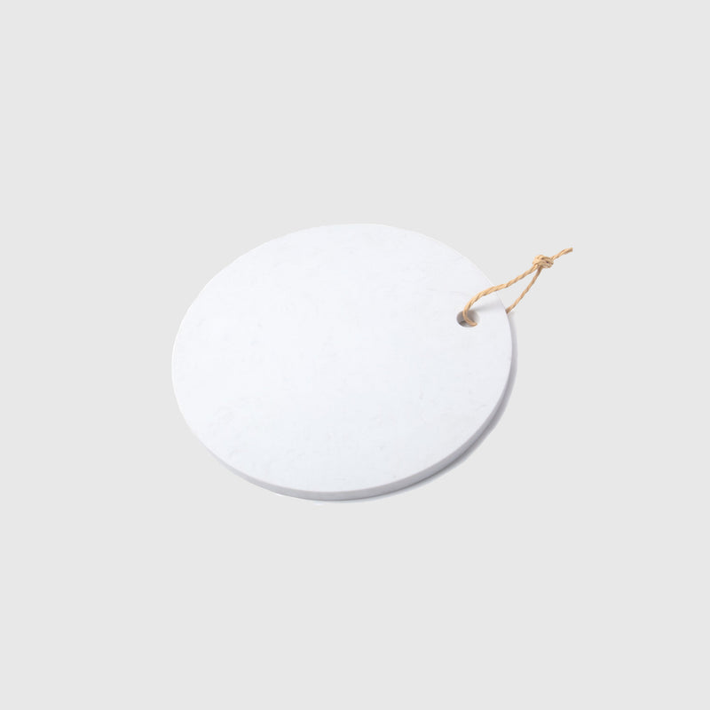 Tempor - White Marble Round Tray - Munde Home