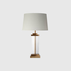 Tobias - Table Lamp - Antique Gold & White Linen Shade