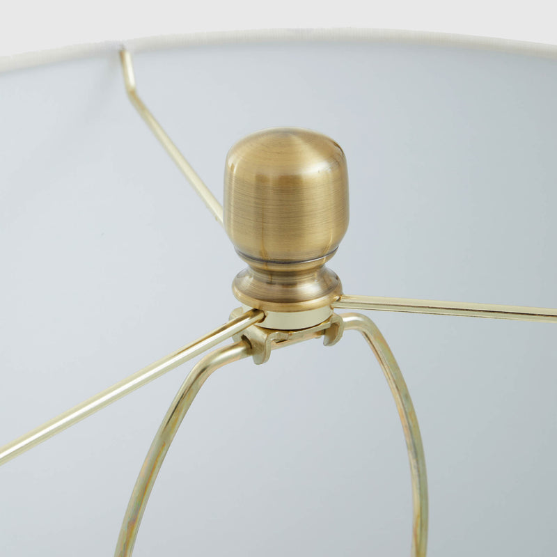 Yelena - Table Lamp - Black Marble, Gold & Ivory Fabric Shade