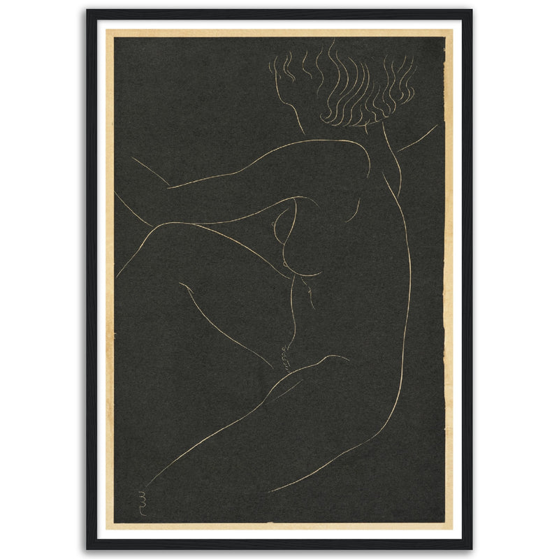 Female Nude Seated - Poster