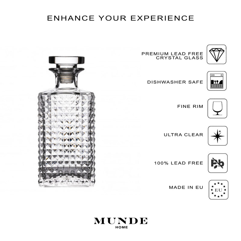 Eric - Crystal Glass Decanter - Munde Home
