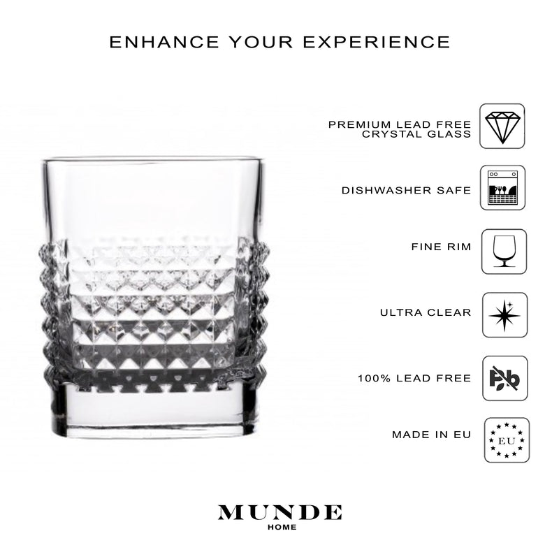 Eric - Crystal Whisky Glass Set of 6 - Munde Home