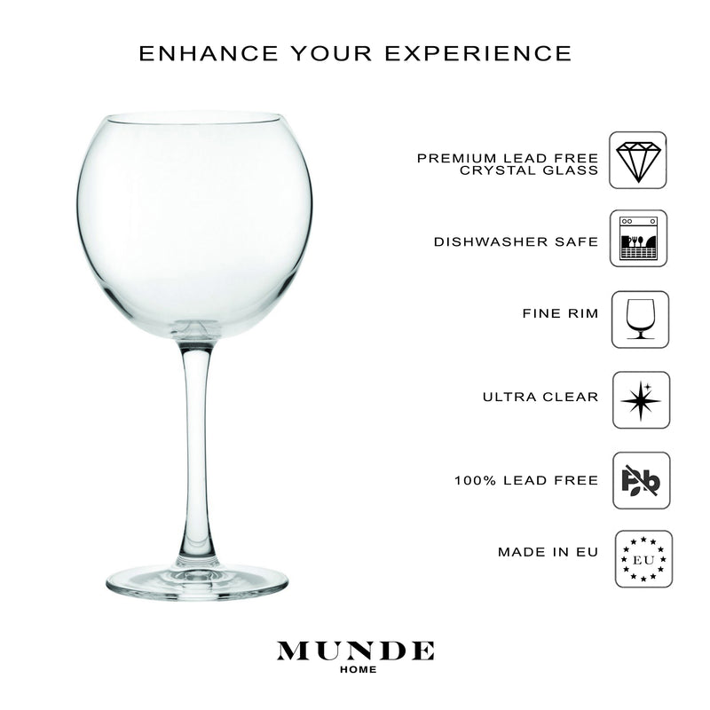 Kure - Crystal Gin Glass Set of 4 - Munde Home