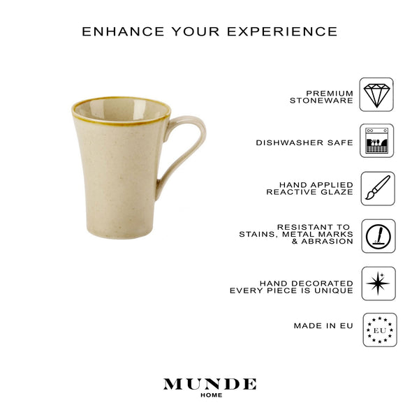 Linen Porcelain Mugs - Set of 6 - Munde Home