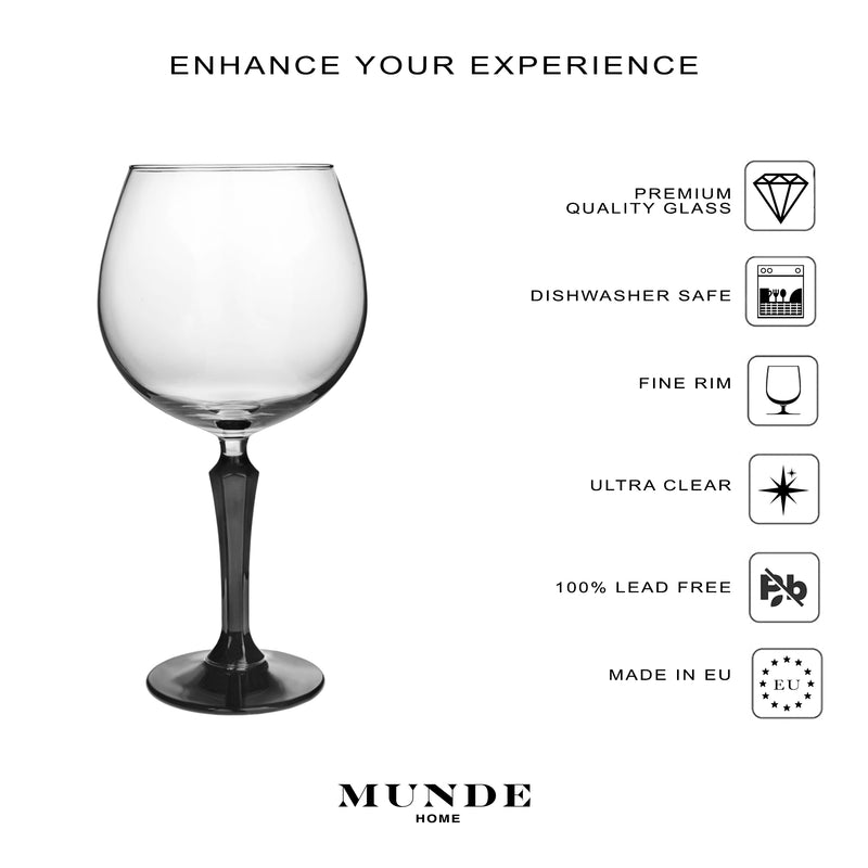Noir - Gin Glass Set of 4 - Munde Home