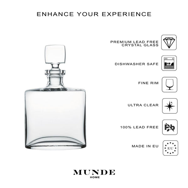 Reuben - Crystal Glass Decanter - Munde Home
