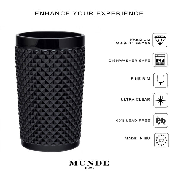 Tamara - Black Tall Tumbler Set of 6 - Munde Home
