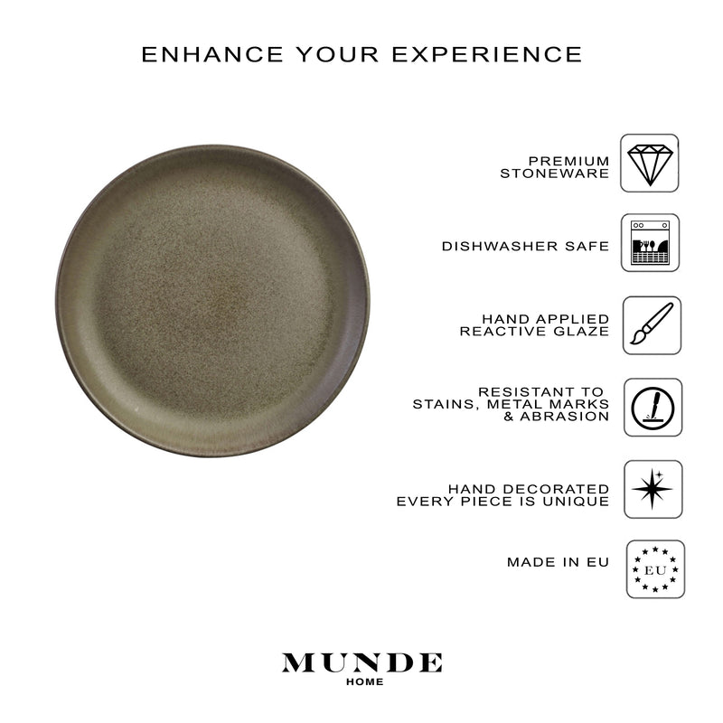Tellus Stoneware Dinner Plates - Set of 6 - Munde Home