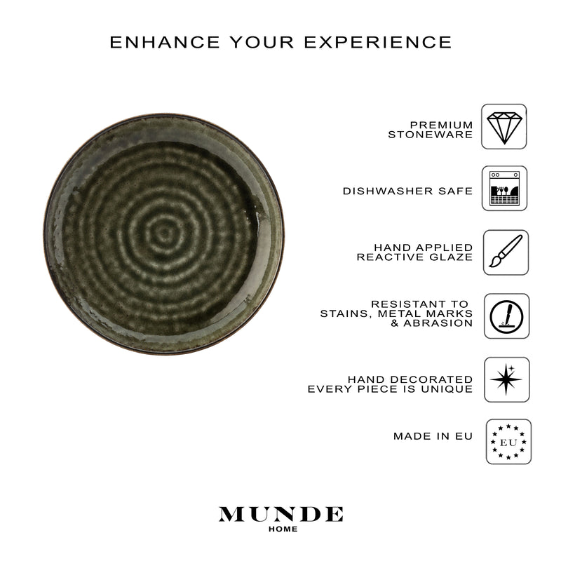 Viridi Stoneware Dinner Plates - Set of 6 - Munde Home