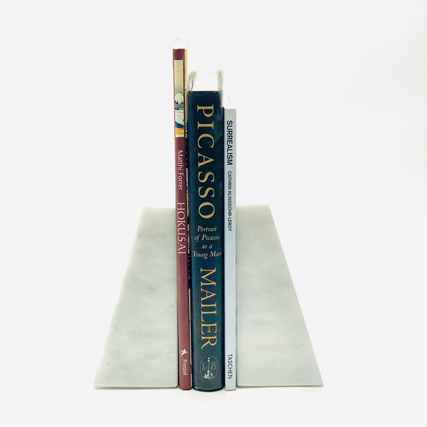 Bianca White Marble Bookends - Set of 2